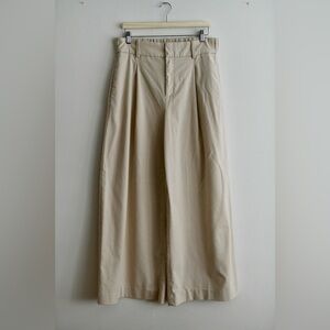 Banana Republic Beige Wide-Leg Trousers | Size 12